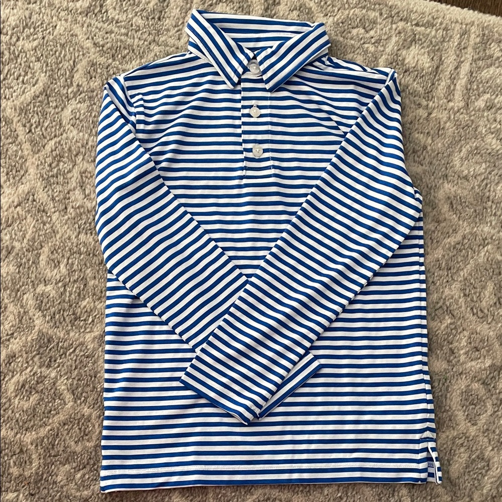 J. Crew Blue and White Striped Kids Polo